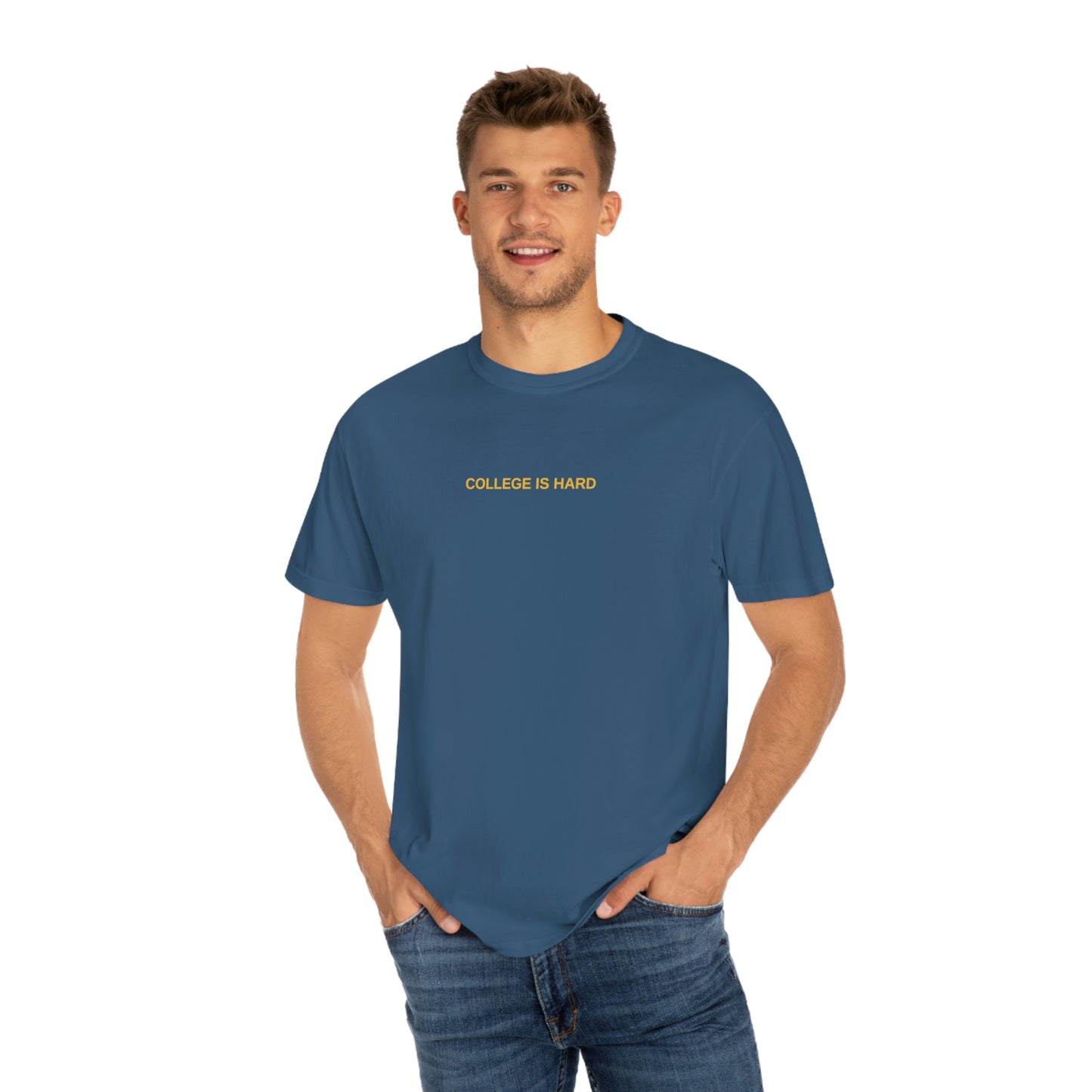 COLLEGE IS HARD Blue gameday t-shirt